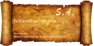 Schindler Anita névjegykártya